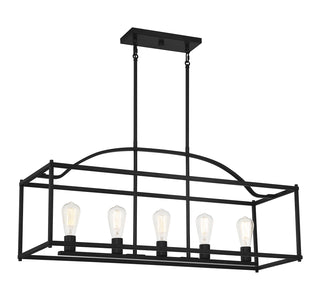 Palladian 5-Light Linear Chandelier in 
Matte Black