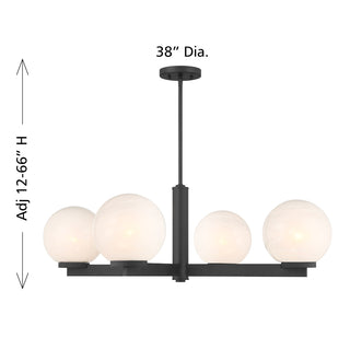 4-Light Chandelier in Matte Black