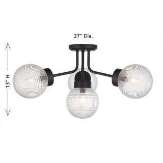 Coral 4-Light Semi-Flush in Matte Black