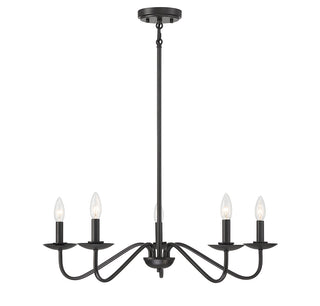 5-Light Chandelier in Matte Black