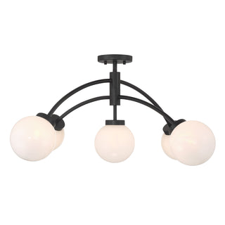 Redfield 5-Light Semi-Flush in Matte Black