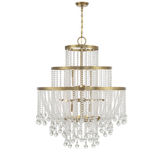 Luna 15-Light Chandelier in Warm Brass