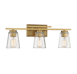 Calhoun 3-Light Bathroom Vanity Light in Warm Brass