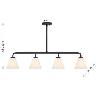 Blair 4-Light Linear Chandelier in Matte Black