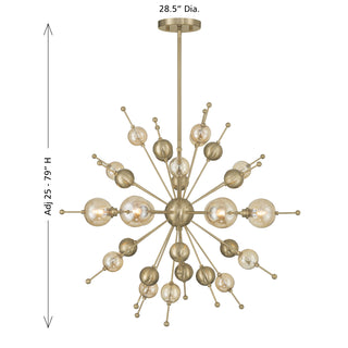 Crescent 6-Light Chandelier in Noble Brass