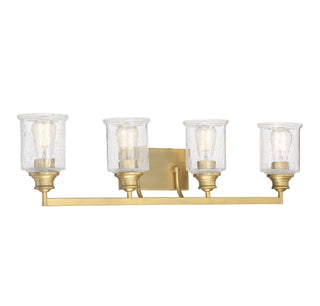 Hampton 4-Light Bathroom Vanity Light in Warm Brass