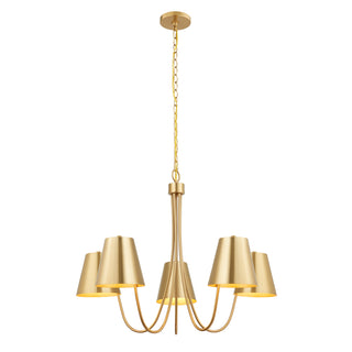 5-Light Chandelier in Natural Brass