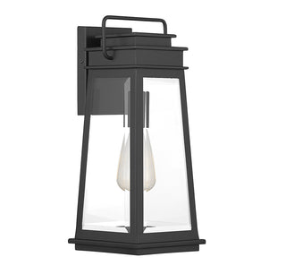 Boone 1-Light Outdoor Wall Lantern in Matte Black