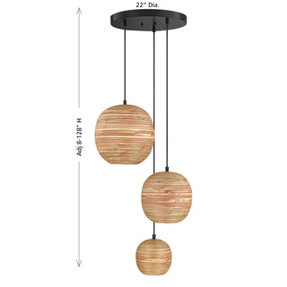 Pharr 3-Light Pendant in Matte Black