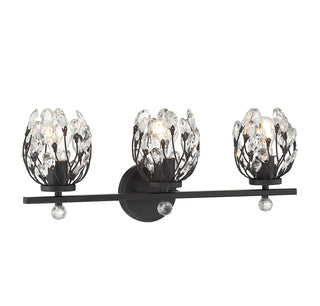 Moreno 3-Light Bathroom Vanity Light in Matte Black
