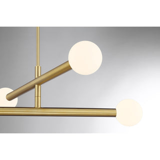 4-Light Chandelier in Natural Brass