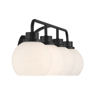 4-Light Bathroom Vanity Light in Matte Black