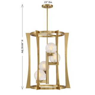 Darien 4-Light Pendant in Warm Brass