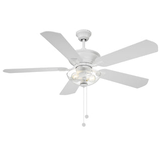 52" 2-Light Outdoor Ceiling Fan in White