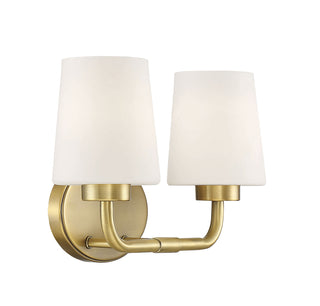 Capra 2-Light Bathroom Vanity Light in Warm Brass