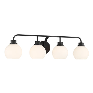 4-Light Bathroom Vanity Light in Matte Black