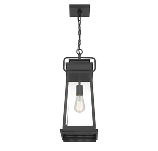 Boone 1-Light Outdoor Hanging Lantern in Matte Black