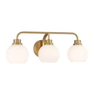 3-Light Bathroom Vanity Light in Natural Brass