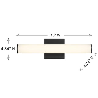 Colt 18" Contemporary LED Cylinder Vanity Light in Black