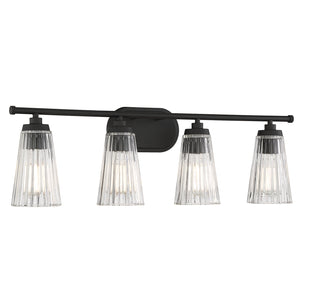 Chantilly 4-Light Bathroom Vanity Light in Matte Black