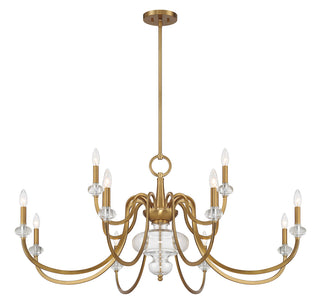 Bergdorf 12-Light Chandelier in Warm Brass