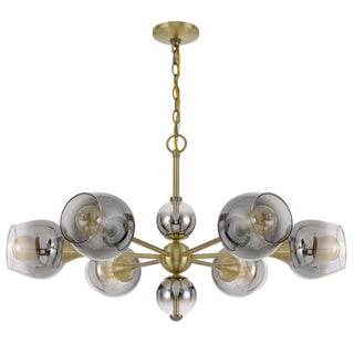 60W X 6 Pendleton Metal Chandelier With Electoral Plated Smoked Glass Shades