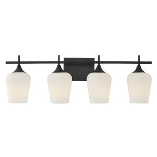 Octave 4-Light Bathroom Vanity Light in Matte Black