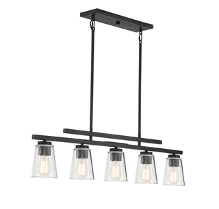 Calhoun 5-Light Linear Chandelier in Matte Black