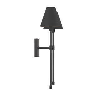 Jefferson 2-Light Wall Sconce in Matte Black