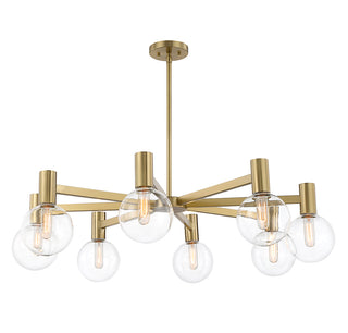 Wright 8-Light Chandelier in Warm Brass