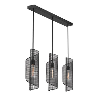 Hillbourne 3-Light Linear Chandelier in Matte Black