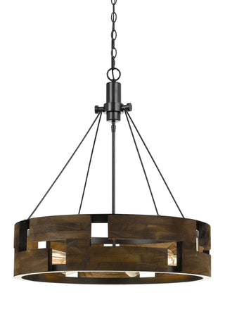 60W X 6 Bradford Metal And Wood Chandelier