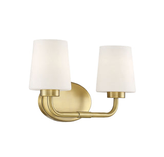 Capra 2-Light Bathroom Vanity Light in Warm Brass