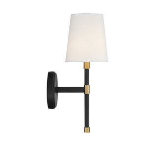 Brody 1-Light Wall Sconce in Matte Black with Warm Brass Accents