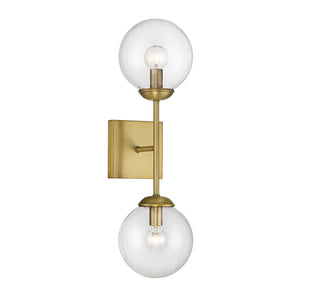 2-Light Wall Sconce in Natural Brass