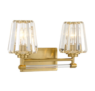 Garnet 2-Light Bathroom Vanity Light in Warm Brass