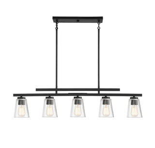 Calhoun 5-Light Linear Chandelier in Matte Black