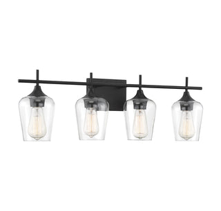 Octave 4-Light Bathroom Vanity Light in Black