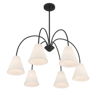 6-Light Chandelier in Matte Black