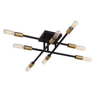 Lyrique 8-Light Ceiling Light in Bronze with Brass Accents