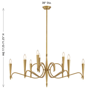 Tremont 9-Light Chandelier in Riviera Brass