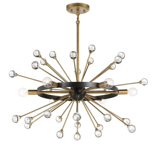 Ariel 6-Light Chandelier in Como Black with Gold Accents