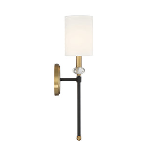 Tivoli 1-Light Wall Sconce in Matte Black with Warm Brass Accents