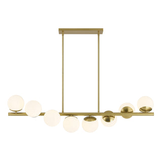 Turin 8-Light Linear Chandelier in Warm Brass by Dann Foley