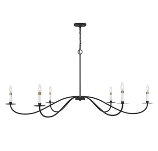 6-Light Chandelier in Matte Black