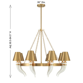 Hearne 8-Light Chandelier in Warm Brass by Dann Foley