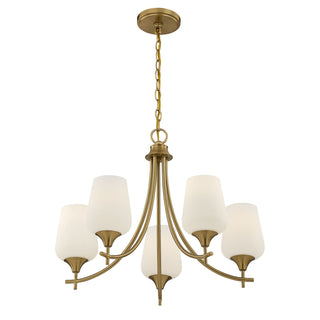 Octave 5-Light Chandelier in Warm Brass