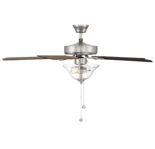 52" 2-Light Ceiling Fan in Brushed Nickel
