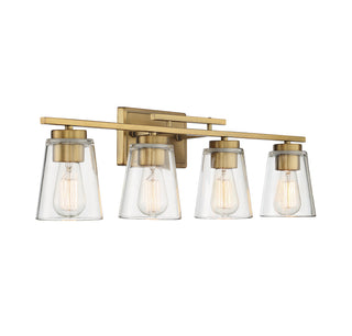 Calhoun 4-Light Bathroom Vanity Light in Warm Brass