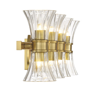 Bennington 8-Light LED Bathroom Vanity Light in Warm Brass